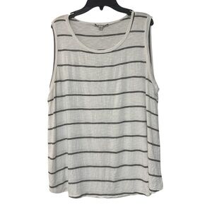 Green Envelope Gray and White Sleeveless Boxy Tank Top - Size XL